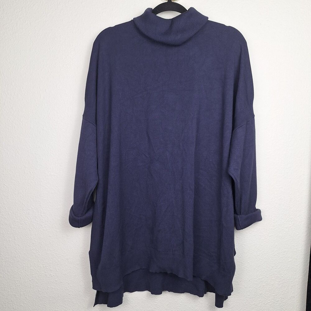 CATO Cowl Neck Sweater Tunic Navy Dolman Sleeves Ribbed Cuffs 22/24 Cozy Slouchy